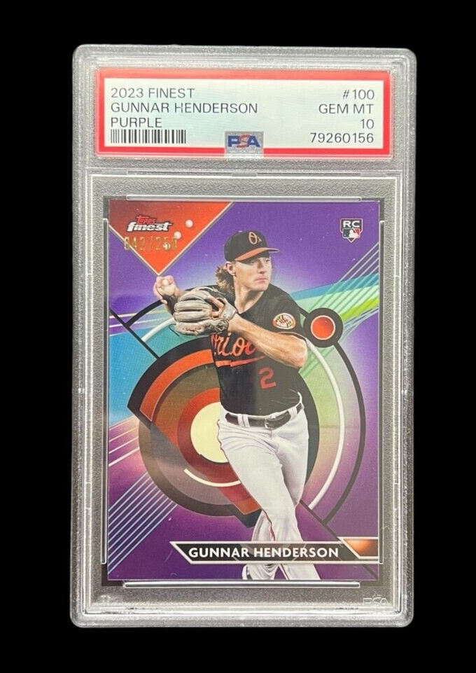 2023 Finest GUNNAR HENDERSON Purple refractor RC rookie PSA 10 #042/250