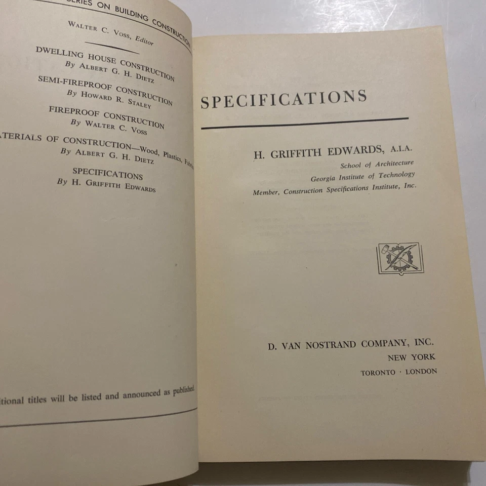 Specifications By H. Griffith Edwards Writing Manual For Architects & Builders - Image 4 of 4