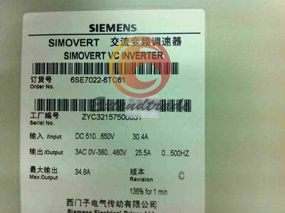 1PC Used Siemens Main Drive 6SE7022-6TC61-Z Z=G93+K11