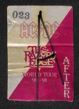 AC/DC "The Razors Edge" 1990-91 Tour Concert Backstage Cloth Pass After Show