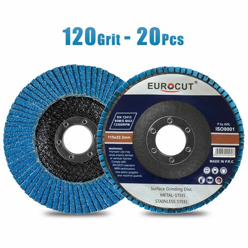 20Pcs 120 Grit 4-1/2" x7/8" Aluminum Flap Disc Angle Grinder Sanding Wheels T27