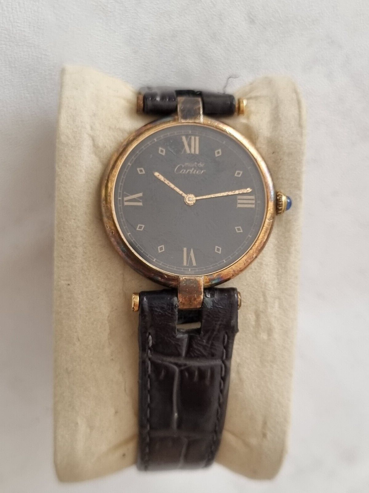 Vintage Cartier Vermeil Must Silver Gold Plated Watch 30mm eBay