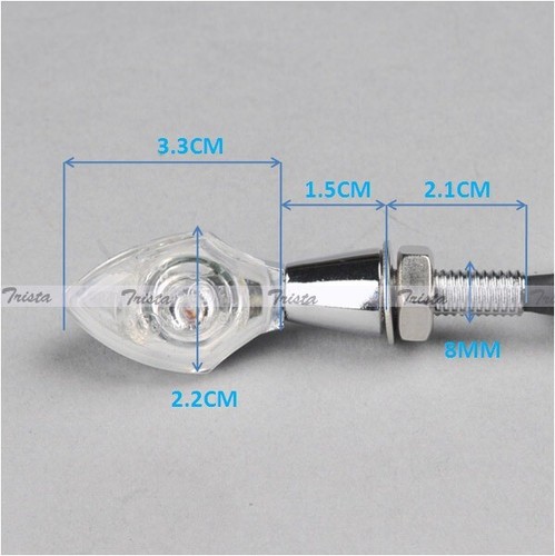 4x Chrome Motorcycle Mini LED Turn Signals Indicators Light Amber Universal 12V - Picture 3 of 6