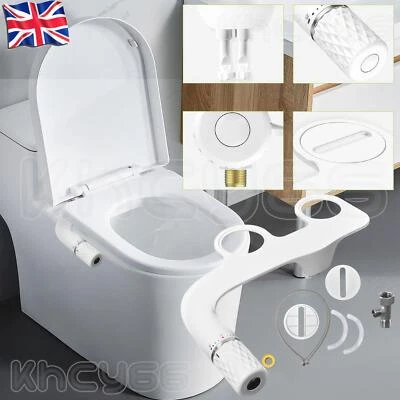 KHCY Bidet Toilet Seat Attachment Self Cleaning Dual Nozzle Bathroom Water Spray UK