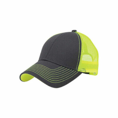 NEW Mega Cap Twill Front Trucker Cap Neon Yellow Mesh Baseball Hat 7641B 
