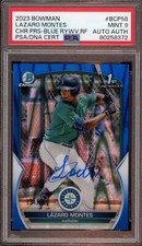 2023 Bowman Chrome #BCP58 Lazaro Montes Blue RayWave Auto /150 Psa MINT 9