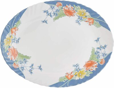 LUMINARC  ''FLORINE'' Serving Tray Oval Platter 12 7/8''  made in France New
