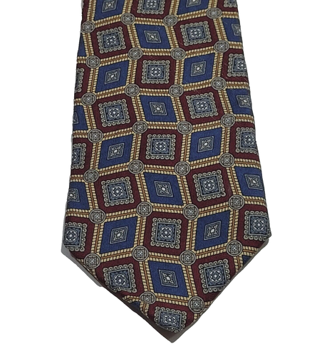 Jos A Bank Premier Collection Business schöne SEIDENKRAWATTE geometrisches Muster - Bild 10 von 10