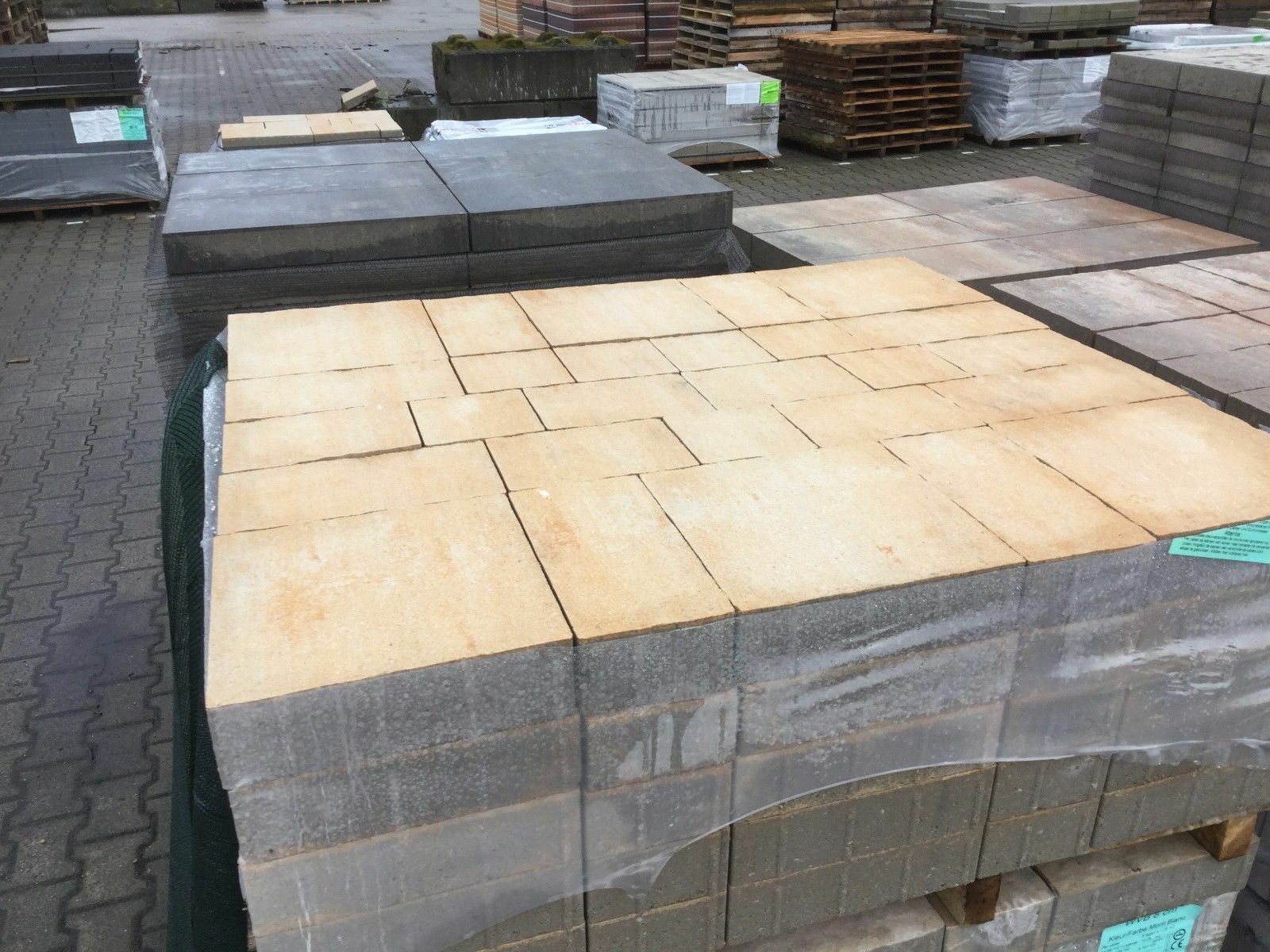 Beton Pflasterstein gelbcreme Mehrformatpflaster 6cm Befahrbar