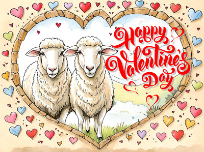Schaf Valentinstag Karte Gruß Valentinstag Valentinstag Frau Ehemann A5 Lamm