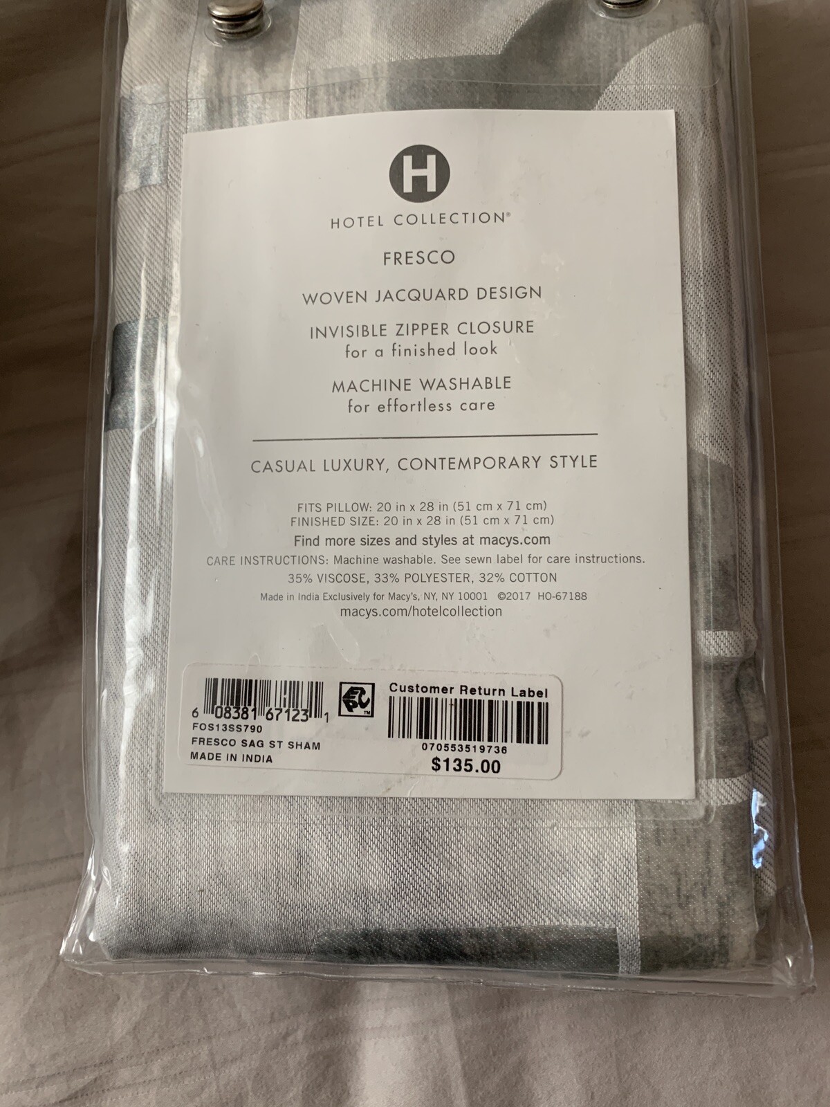 Hotel Collection Fresco Sage F/Queen Duvet Cover,Two Standard & One