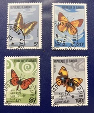 Djibouti: Complete set of 4 Butterflies, SC #471-474, issued 1978. Lot 02-082206