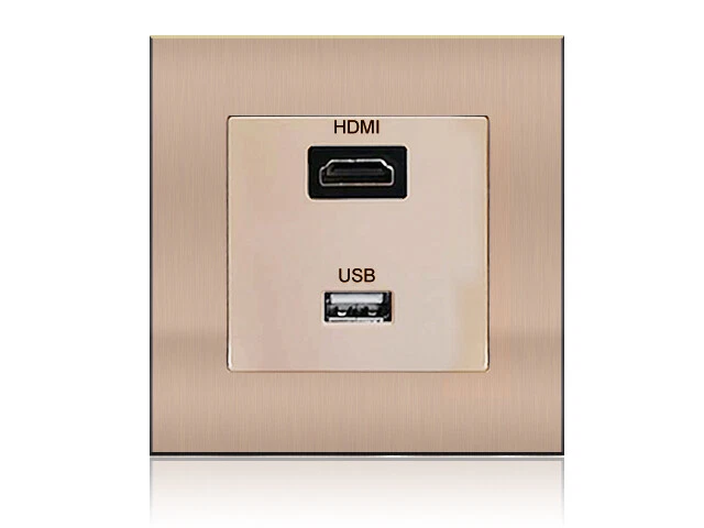 HDMI Dose/Unterputz Multimedia-Dose HDMI 4K & USB in Weiß, Schwarz, Altrose  - Bild 4 von 4