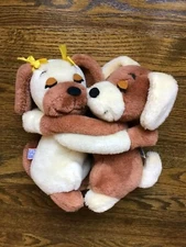 Vintage 1976 Dakin Huggables Hugging Puppies Dogs Puppy Love Plush Stuffed 70's
