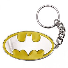 Batman Logo Metal and Enamel Keychain Yellow