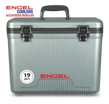 Engel 19qt Leak-Proof, Air Tight, Hard Sided Cooler / Lunchbox Silver