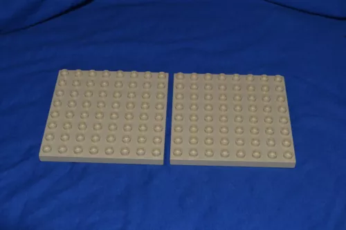 LEGO Duplo 2 x Platte 8x8 64 Noppen tan beige Zoo Bob Burg Dino 5635 4864 51262