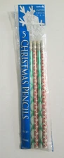 NIP Vintage Empire Berol 5 Pack Metallic Red Green Christmas No 2 Pencils