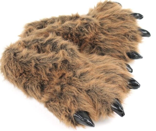 Grizzly Bear Paw Slippers - Furry 