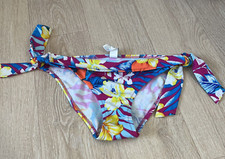 Pour Moi Bikini Bottom Womans Uk8 Small Floral Multicolor Tie Tropical