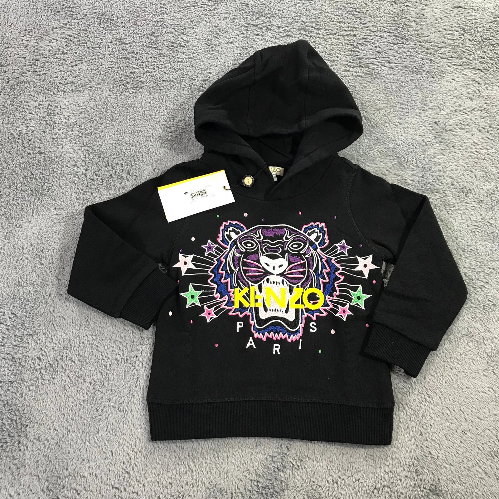 Maglione Kenzo bambino bambina 4 felpe con cappuccio ricamato grafica tigre