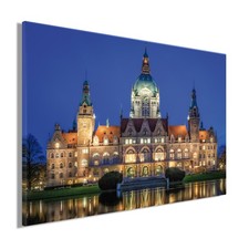 Wandbild RATHAUS HANNOVER ca. 78x118 cm – Leinwandbild Keilrahmen Deko modern