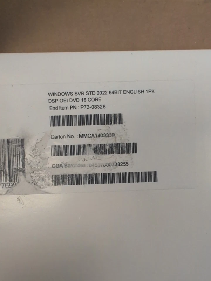 Microsoft Windows SVR STD 2022 64Bit English 1PK DSP OEI DVD 16 CORE New Sealed - Image 3 of 4