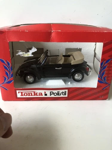 Tonka Polistil 1/25 VW Cabriolet Model Car In Box - Black