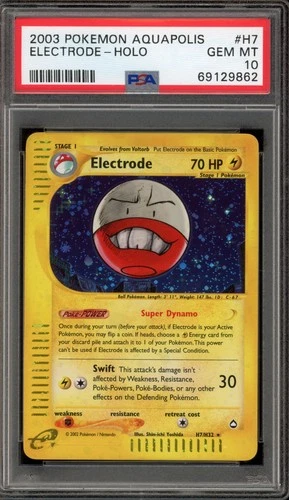 Pokemon Electrode Aquapolis Holo Rare #H7 PSA 10 Gem Mint