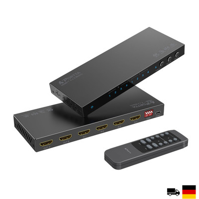 PORTTA HDMI Matrix 4x2 4K 60Hz 4 in 2 Out Audio Extractor ARC