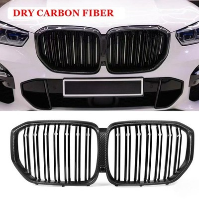 DRY Carbon Fiber Front Kidney Grill Double Slats for 2019-2022 BMW X5 G05