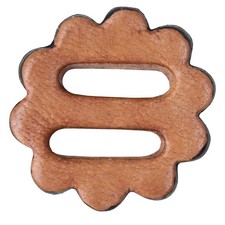 C-TY06 06 Pack Hilason Slotted Scalloped Leather Rosette Concho Saddle Tack Tan