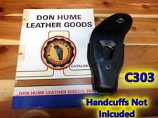 C303 CS Plain Black DON HUME Leather Police Teardrop Handcuff Case