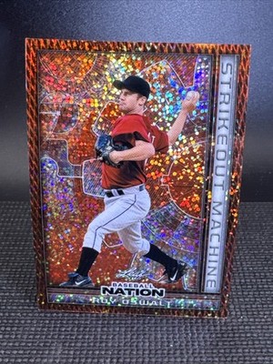 2025 Leaf Baseball Nation Roy Oswalt Strikeout Machine Sparkle Orange /4