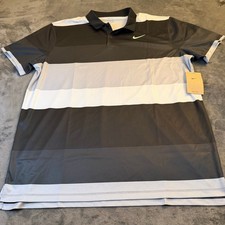 Nike Dri Fit Golf Polo Shirt Mens Extra Large Striped Short Sleeve NWT