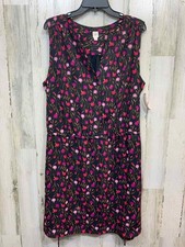 PRE-OWNED GAP Dresses and Skirts Size XL BLACK/PINK/PURPLE/TAN Floral Dress/FLOR