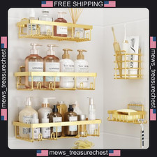 Shower Caddy Set 3 Stainless Steel Wall Shelves with Soap  Toothbrush Holders