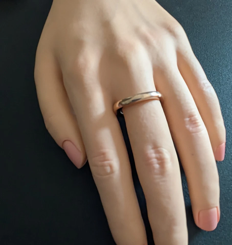 Links of London Rose Gold on Sterling Silver Curved Band Ring, Sz.P, Boxed - Image 3 of 4