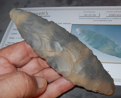 A VERY PRETTY LARGE  5-7/16'' HORNSTONE ADENA KNIFE w/ JIM BENNETT COA  KY   C223