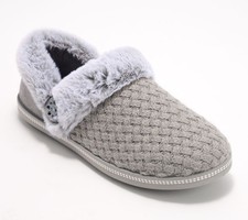 Skechers Cozy Campfire Vegan Quilted Knit Slippers - Frosty Promise Charcoal 9/M