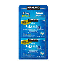 Kirkland Signature Quit 2 Nicotine Gum 2 mg Original 380 Pieces Stop Smoking Aid