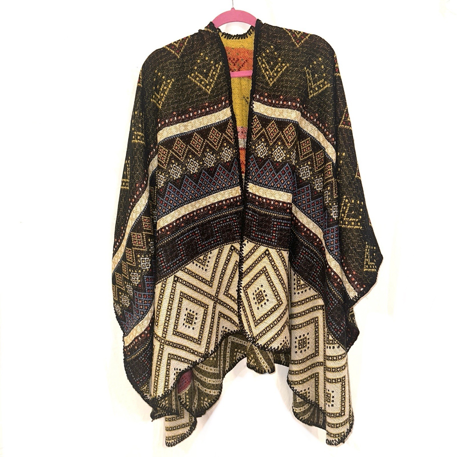 Aztec Multicolor Geometric Pattern Reversible Wom… - image 2