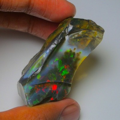 Ethiopian Oil Opal Specimen  135.75  cts Natural Rough Gemstone - Fire Opal Roug
