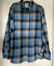 Vintage Red Head Brand Co Long Sleeved Checked Blue Grey black Shirt Size Large
