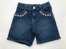 Gymboree Girls Blue Jean Shorts Embroidered Flowers size 5