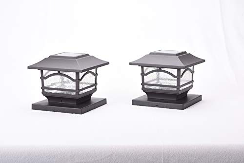 Maxsa Innovations 41671 Солнечные фонари на крышке столба и перилах палубы, 2 шт. [темный