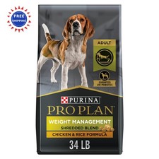 Purina Pro Plan Weight Management Dog Food Dry Shredded Blend Chicken Rice 34