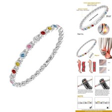JEROOT Titanium Steel Magnetic Anklet for Women 3500 Gauss Adjustable