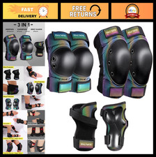 3-in-1 Knee  Elbow Pads Set for Adults  Kids - Skate, Roller, Scooter Gear