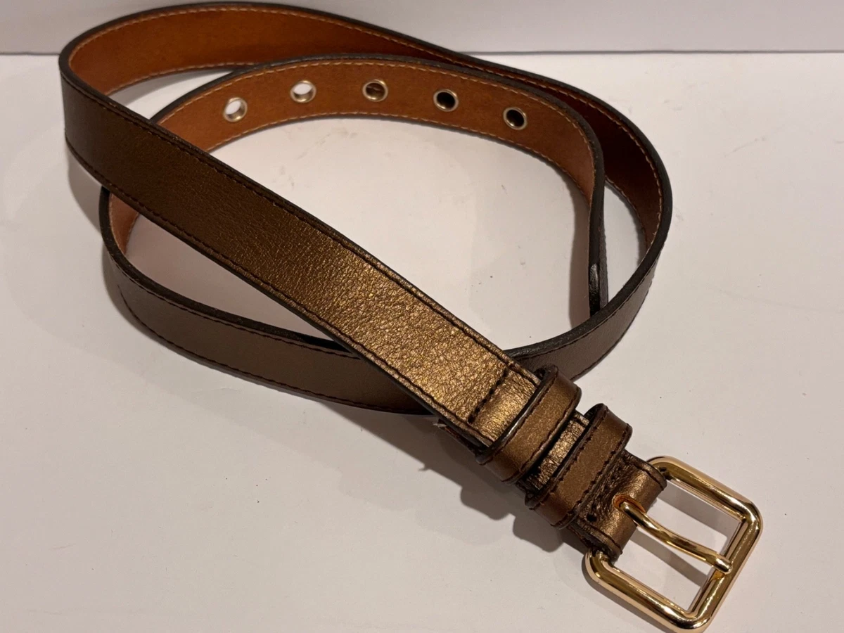 GAP Metallic Gold Embossed Leather 1” Belt XL Unisex Casual GAP Leather Belt XL / 34 Soft Broken in 1 1/2  main image 4